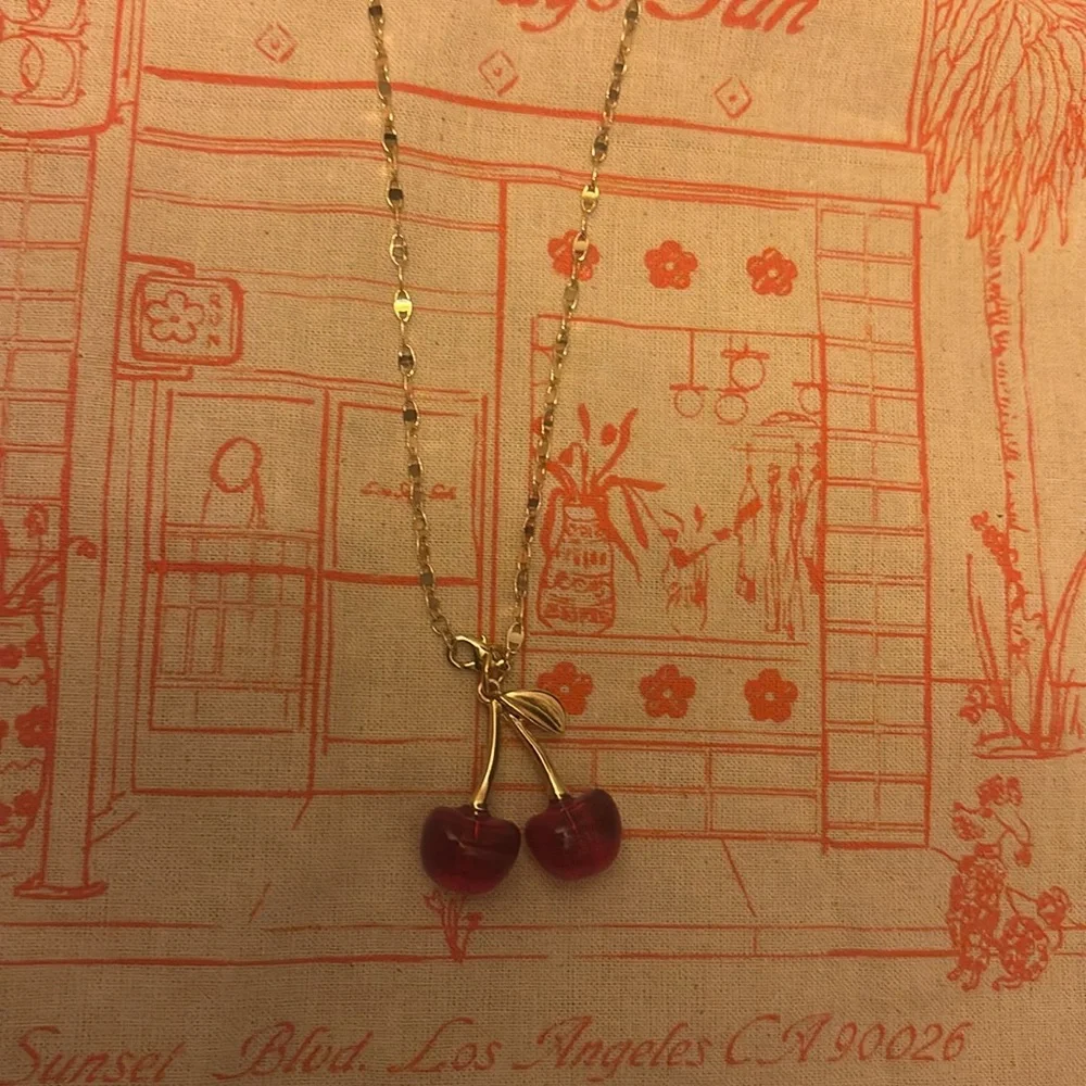 LISA SAYS GAH Cherry Earrings French necklace - Picture 3 of 7